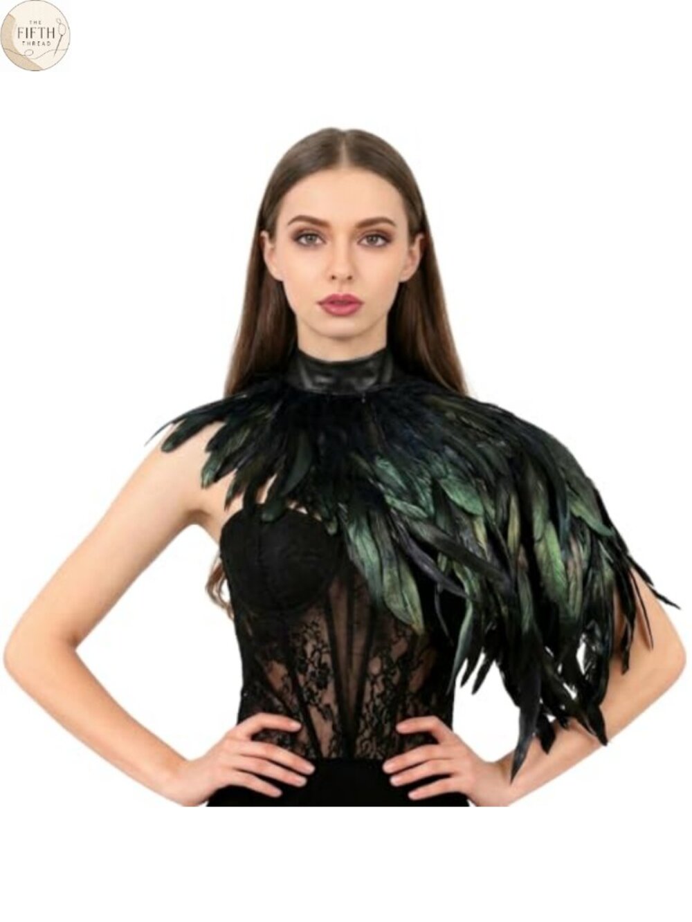 Feather Cape Shawl Felt-Lined Lightweight Costume Accessory